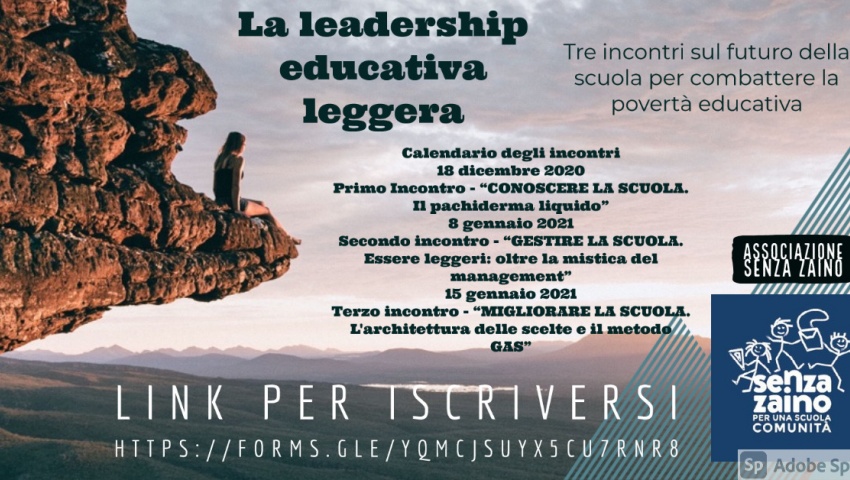 Immagine che rimanda all’idea di leggerezza, qui da riferirsi ad una leadership educativa nuova: snella, poco burocratica, inclusiva.